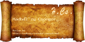 Hadházy Csongor névjegykártya